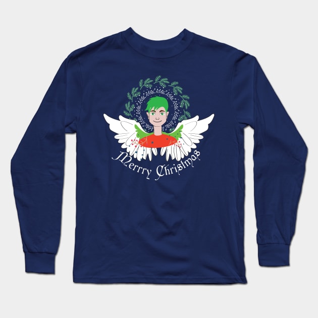 Christmas Angel Long Sleeve T-Shirt by emma17